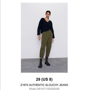 ZARA AUTHENTIC SLOUCHY JEANS in Khaki